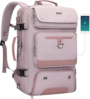 PIJUSHI Travel Backpack for Women Carry on 16 inch Laptop Bag Large Gym Backpacks with Shoe Pocket USB Charging Port(PE039 Light Purple)