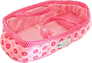 Pink Daisy 14" Doll Carrier Bassinet Bed Carrier & Pillow (Doll Not Included)
