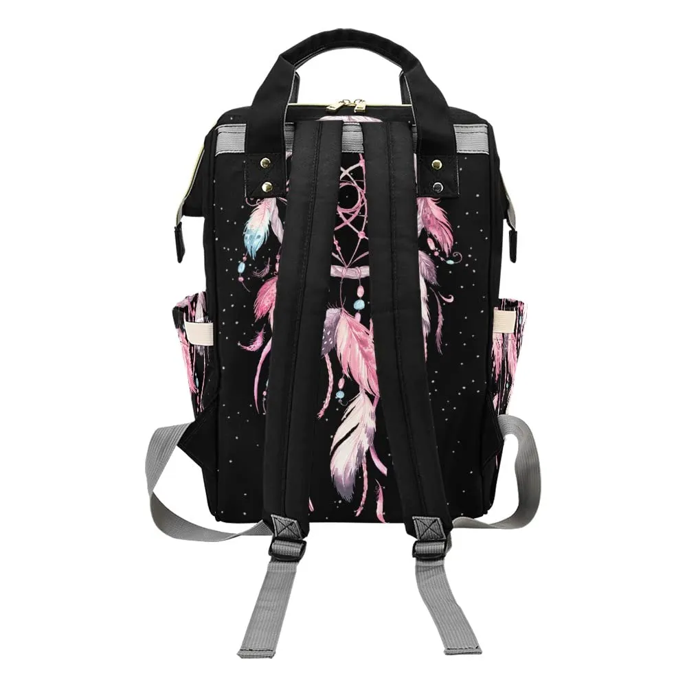 Pink Watercolor Dreamcatcher Diaper Bags Backpack with Name Personalized Baby Bag Nursing Nappy Bag Gifts