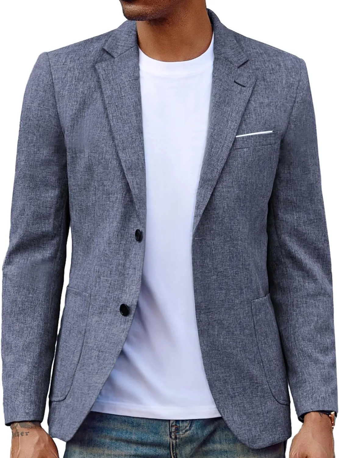 PJ PAUL JONES Mens Casual Sport Coat Blazer Two Buttons Lightweight Business Jackets