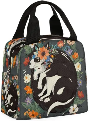 Playful Fog Flower Insulated Lunch Bag for Women Men Reusable Cooler Lunch Box Bag Large Leakproof Freezable Lunch Tote Bag for Adult Office Work Picnic Beach Camping Travel Gym