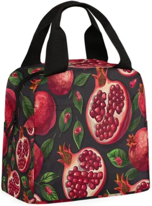 Pomegranate Fruit Lunch Bag Red Pomegranate Tote Lunch Bag Reusable Lunch Box Leakproof Cooler Bag
