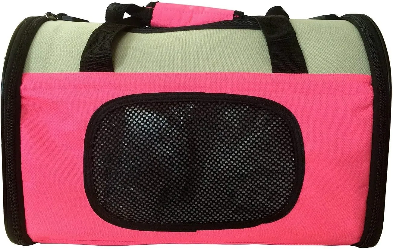 Portable Soft Sided Airline Approved Dog Carrier Pet Travel Bag Pet Home Comfortable Pink Carrier for Cats, Puppies and Small Animals