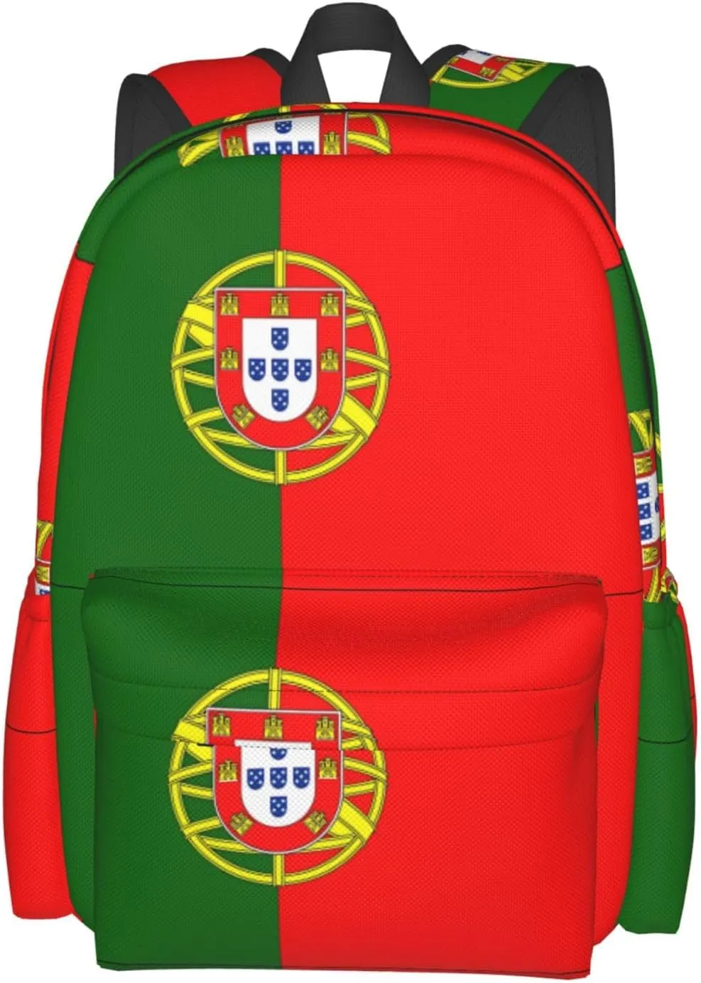 Portugal Portuguese Flag Casual Backpack Large Capacity Travel Backpacks Laptop Daypack Commuter Rucksack Adjustable Strap Sports Bags for Hiking Biking