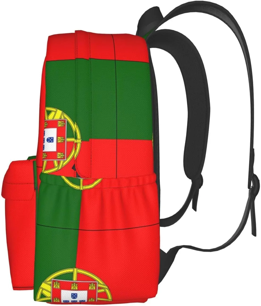 Portugal Portuguese Flag Casual Backpack Large Capacity Travel Backpacks Laptop Daypack Commuter Rucksack Adjustable Strap Sports Bags for Hiking Biking