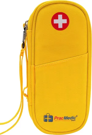 PracMedic Bags Epipen Carry Case– Insulated Epi Pens Carrying Case for Epipens, Auvi-Q, Inhaler, Allergy Medication & Diabetes Supply– Durable Emergency Medical Pouch for Travel (Yellow)