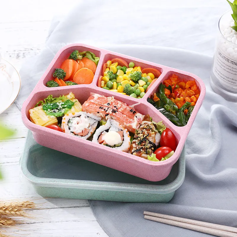 Premium Bento Lunch Box for Kids – 4-Compartment Meal Prep Container, BPA-Free, Reusable Food Storage, Cat Ear Design, Perfect for School, Picnic, Travel, and Office