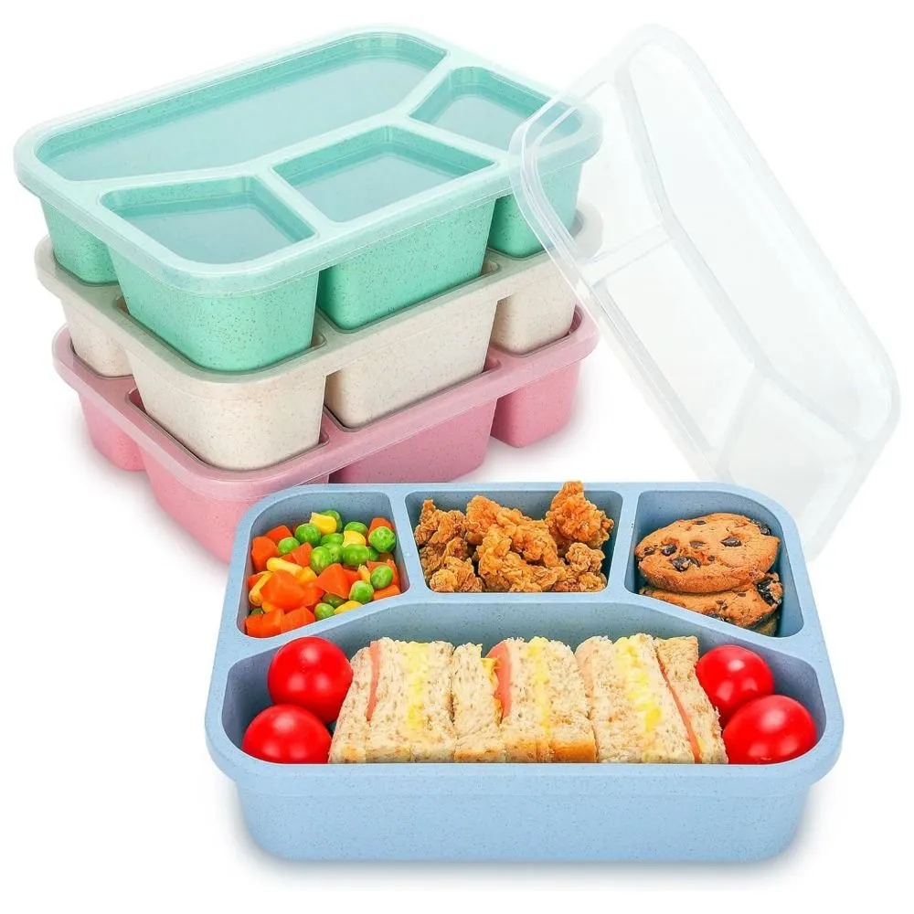 Premium Bento Lunch Box for Kids – 4-Compartment Meal Prep Container, BPA-Free, Reusable Food Storage, Cat Ear Design, Perfect for School, Picnic, Travel, and Office