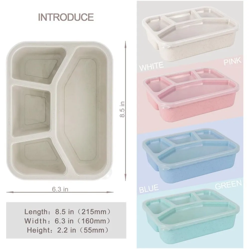 Premium Bento Lunch Box for Kids – 4-Compartment Meal Prep Container, BPA-Free, Reusable Food Storage, Cat Ear Design, Perfect for School, Picnic, Travel, and Office