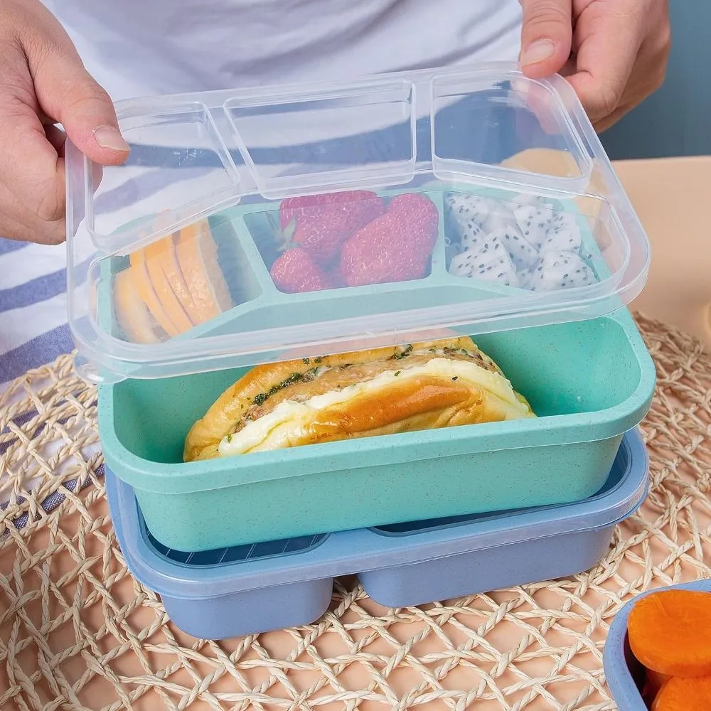 Premium Bento Lunch Box for Kids – 4-Compartment Meal Prep Container, BPA-Free, Reusable Food Storage, Cat Ear Design, Perfect for School, Picnic, Travel, and Office