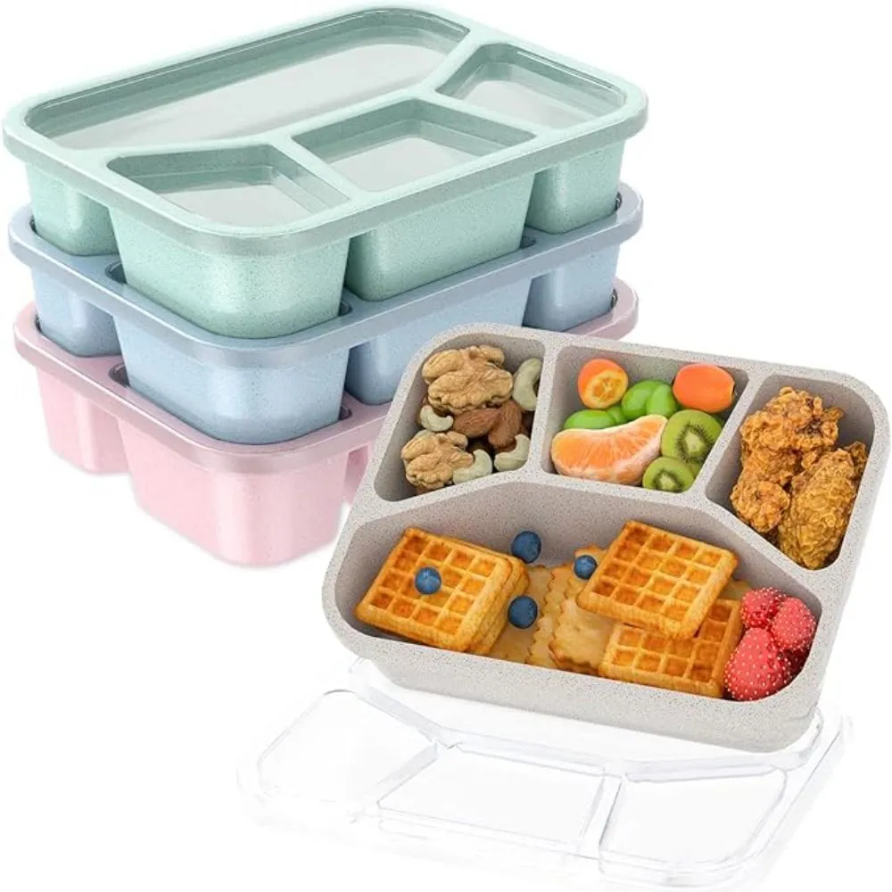 Premium Bento Lunch Box for Kids – 4-Compartment Meal Prep Container, BPA-Free, Reusable Food Storage, Cat Ear Design, Perfect for School, Picnic, Travel, and Office