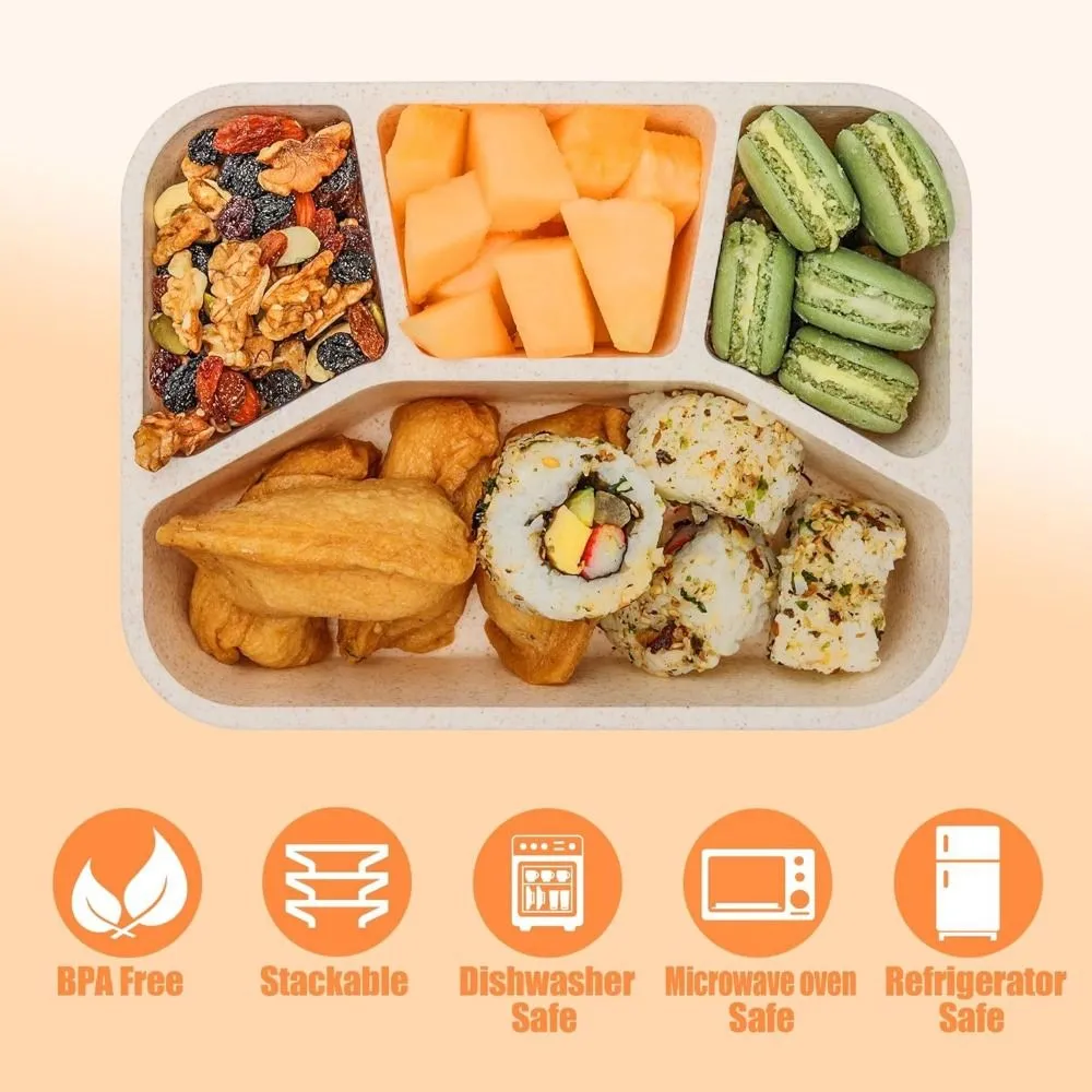 Premium Bento Lunch Box for Kids – 4-Compartment Meal Prep Container, BPA-Free, Reusable Food Storage, Cat Ear Design, Perfect for School, Picnic, Travel, and Office