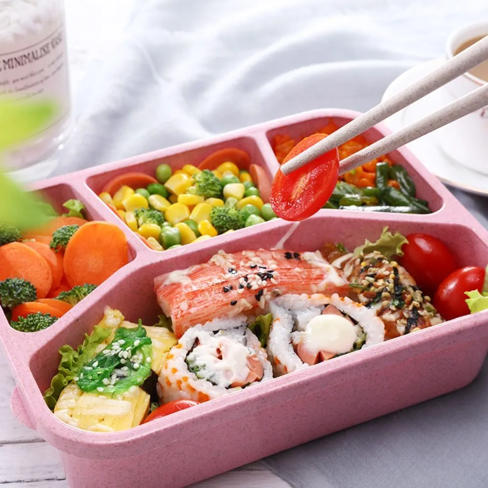 Premium Bento Lunch Box for Kids – 4-Compartment Meal Prep Container, BPA-Free, Reusable Food Storage, Cat Ear Design, Perfect for School, Picnic, Travel, and Office