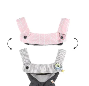 Premium Drool and Teething Reversible Cotton Pad | Fits Ergobaby Four Position 360   Most Baby Carrier | Pink Herringbone Design | Hypoallergenic | Great Baby Girl Shower Gift by Mila Millie