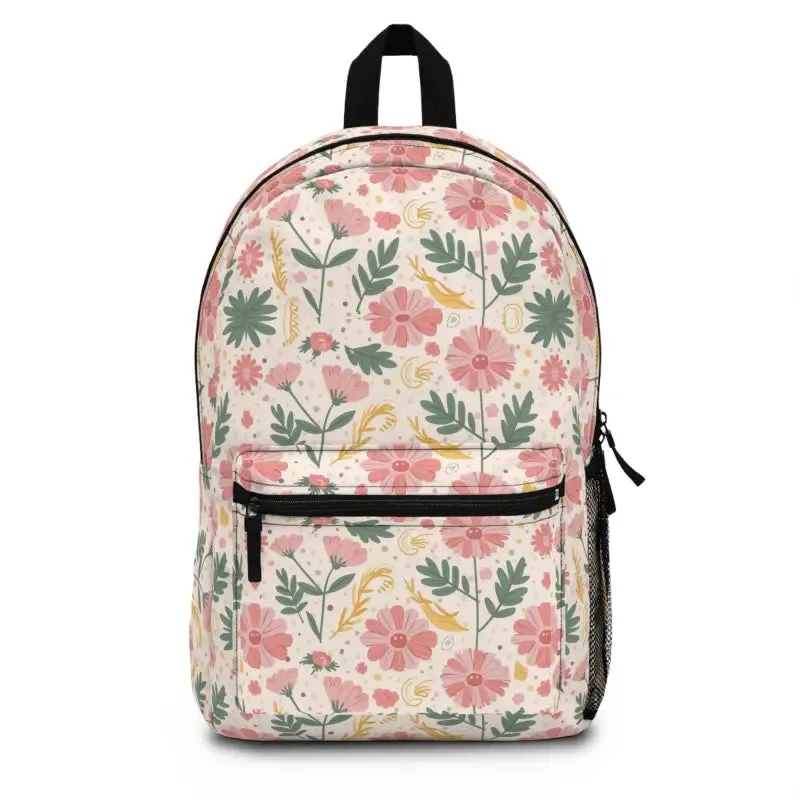 Pretty Pastel Flowers Backpack Stylish and Waterproof