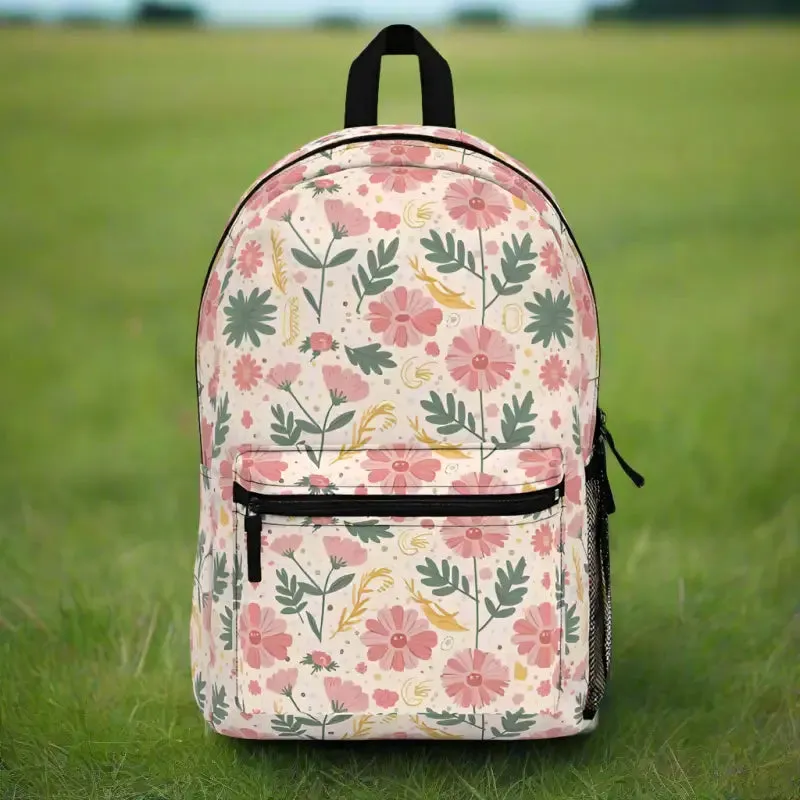 Pretty Pastel Flowers Backpack Stylish and Waterproof