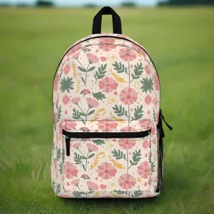 Pretty Pastel Flowers Backpack Stylish and Waterproof