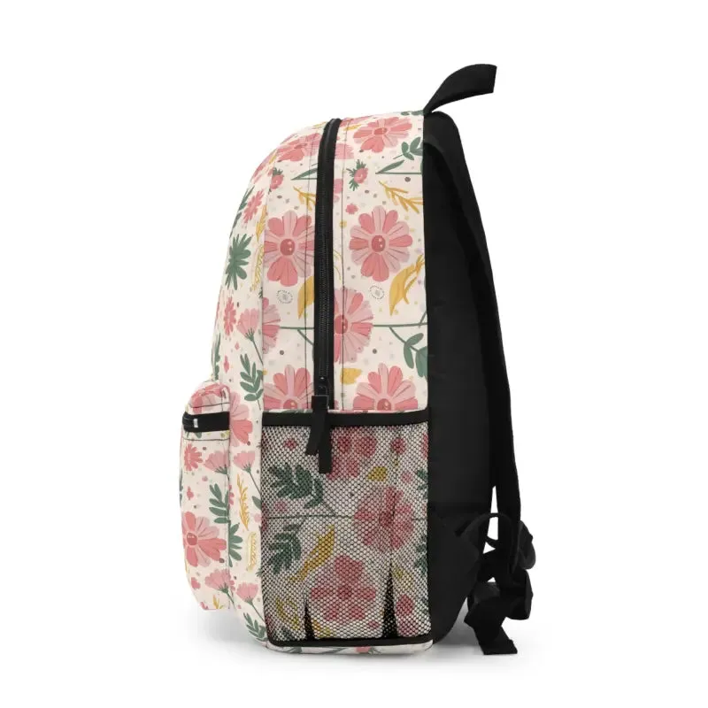 Pretty Pastel Flowers Backpack Stylish and Waterproof