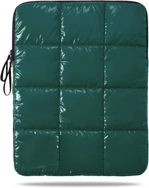 Puffy Laptop Sleeve 14 Inch Dark Green, Waterproof Carrying Case Bag for Women, Fluffy Computer 14 HP Case, Compatible with MacBook Pro 14 Inch, MacBook Air M2 M1, Asus/Dell XPS/Lenovo in Cover