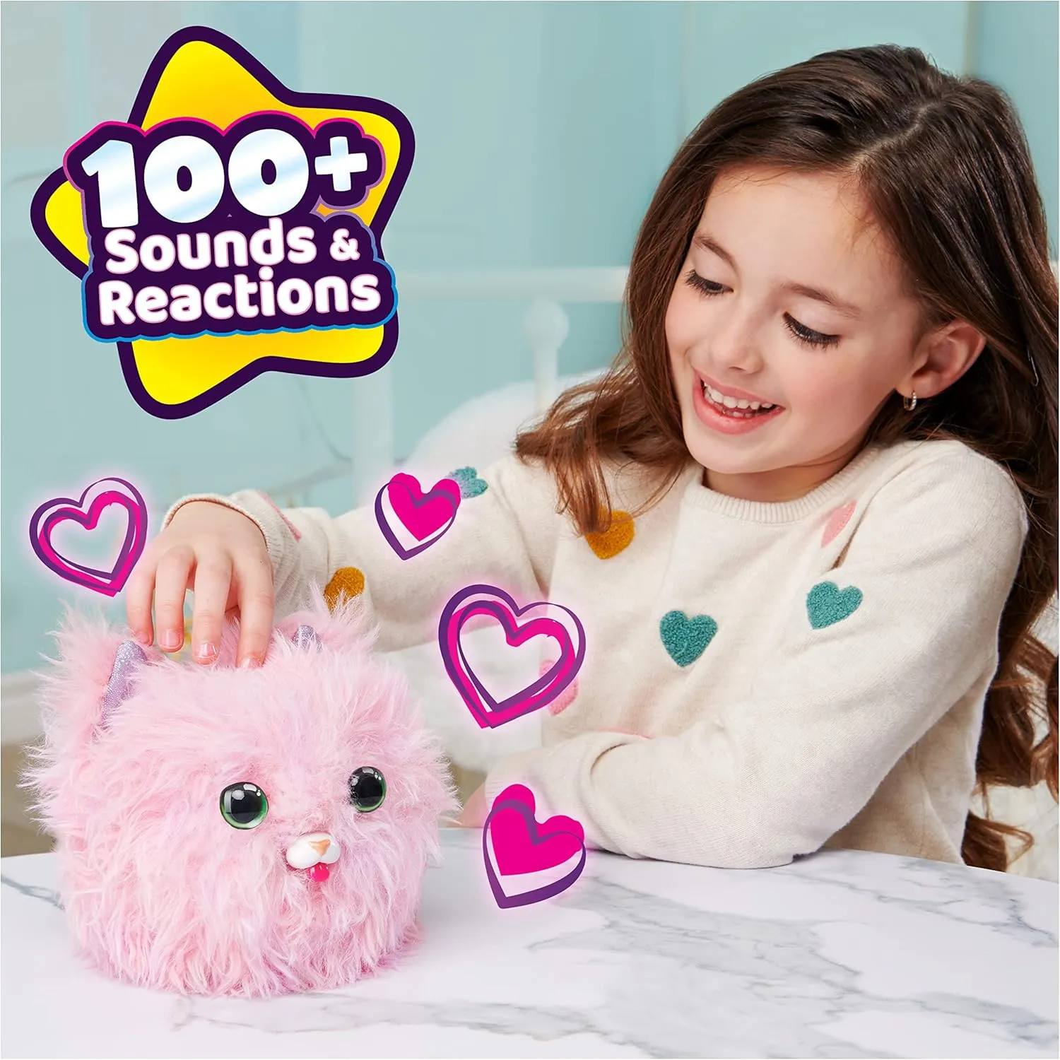 Purr ‘n Fluff, Surprise Reveal Interactive Toy Pet with Over 100 Sounds and Reactions, Kids Toys for Girls Ages 5 and up