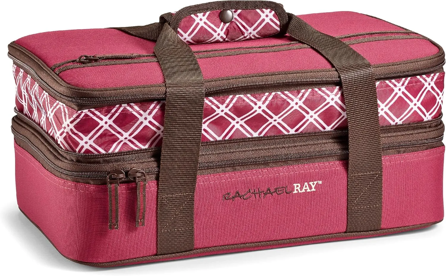 Rachael Ray Expandable Insulated Casserole Carrier for Hot or Cold Food, Thermal Lasagna Lugger Tote for Potluck, Parties, Picnic, and Cookouts, Fits 9" x 13" Baking Dish