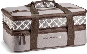 Rachael Ray Expandable Insulated Casserole Carrier for Hot or Cold Food, Thermal Lasagna Lugger Tote for Potluck, Parties, Picnic, and Cookouts, Fits 9" x 13" Baking Dish