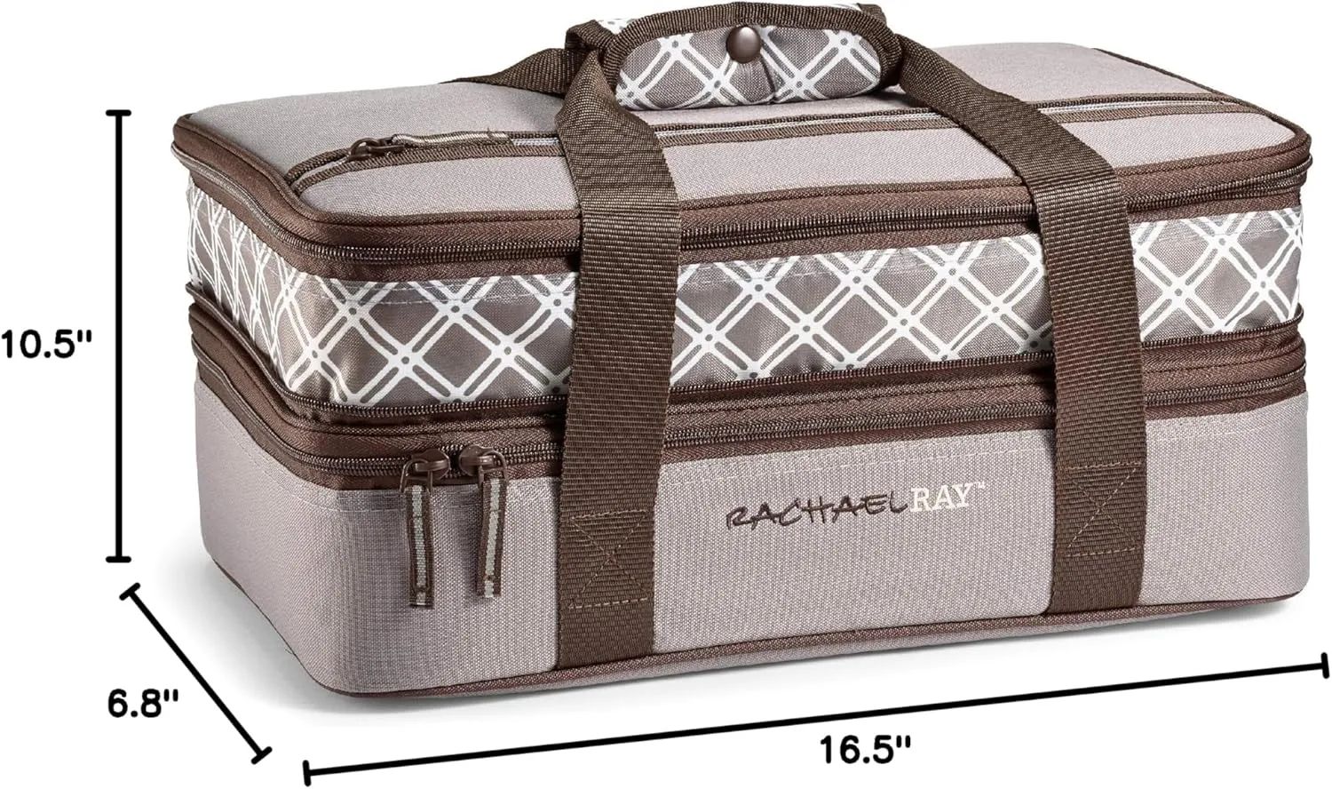 Rachael Ray Expandable Insulated Casserole Carrier for Hot or Cold Food, Thermal Lasagna Lugger Tote for Potluck, Parties, Picnic, and Cookouts, Fits 9" x 13" Baking Dish