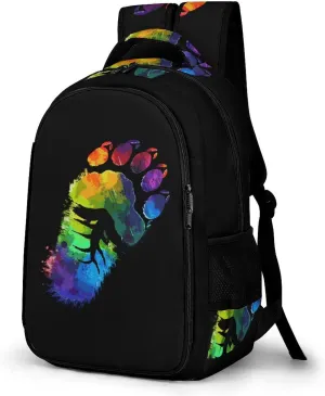 Rainbow Footprints Travel Laptop Backpack Lightweight 16.5 Inch Computer Work Bag Daypack