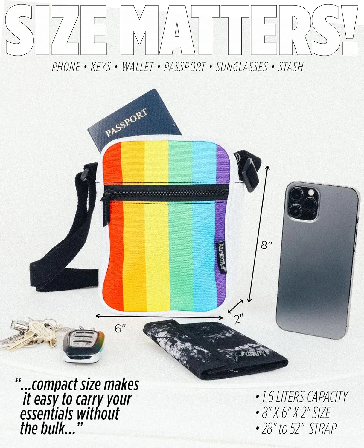 Rainbow Purse- Rainbow Pride Crossbody Bags for Women Trendy | Cute Mens Pride Fanny Pack, Small Crossbody Sling Bag for Women, Rave Cross Body Festival Packs, Pride Travel Accessories 4 Men