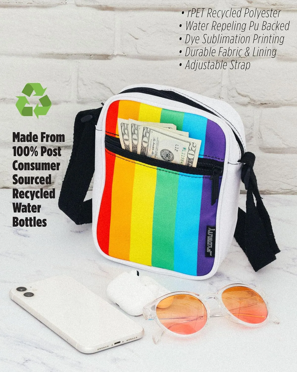 Rainbow Purse- Rainbow Pride Crossbody Bags for Women Trendy | Cute Mens Pride Fanny Pack, Small Crossbody Sling Bag for Women, Rave Cross Body Festival Packs, Pride Travel Accessories 4 Men
