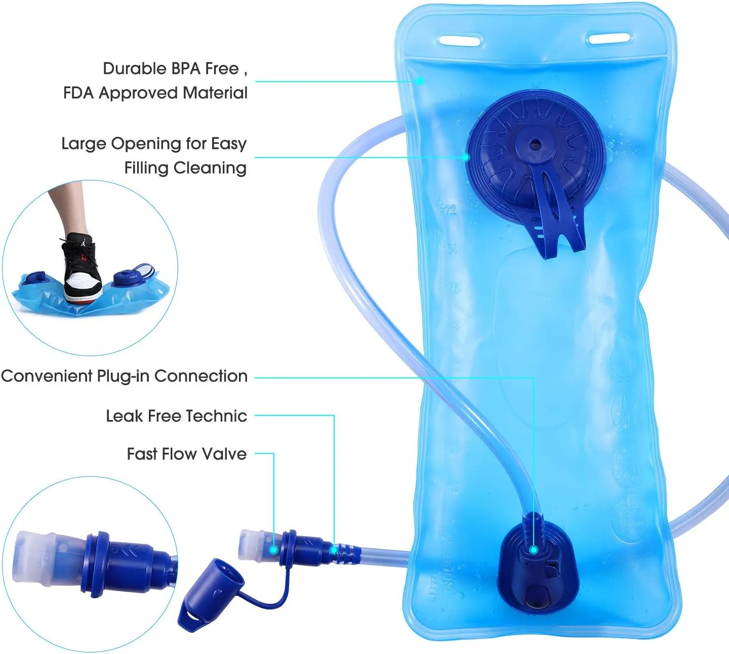 Rave Hydration Pack, Hydration Backpack with 2L Hydration Bladder, Festival Essential Water Backpack for Hiking, Running, Cycling, and Music Festivals