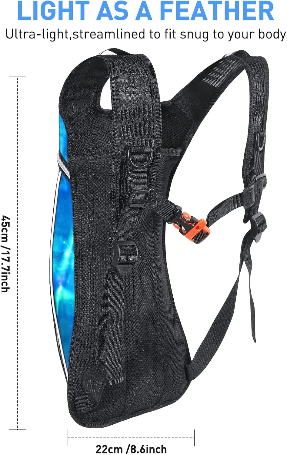 Rave Hydration Pack, Hydration Backpack with 2L Hydration Bladder, Festival Essential Water Backpack for Hiking, Running, Cycling, and Music Festivals