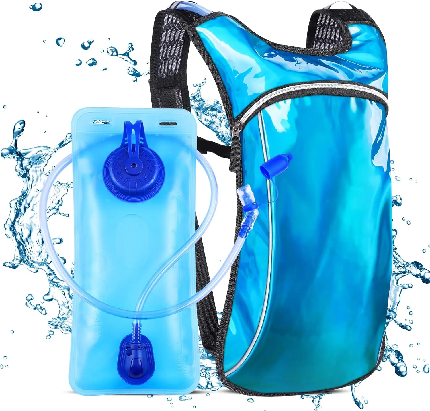 Rave Hydration Pack, Hydration Backpack with 2L Hydration Bladder, Festival Essential Water Backpack for Hiking, Running, Cycling, and Music Festivals