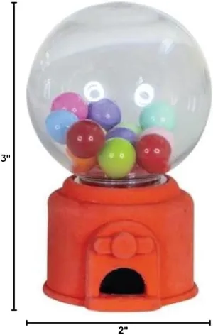 Raymond Geddes Mini Gumball Machine with Eraser Base (18 Pieces) - Cute Erasers with Plastic Globe and Gumballs - Fun School Supplies