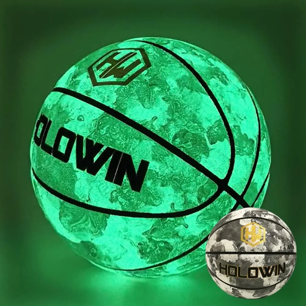Reflective Glowing Holographic Luminous Basket Ball for Night Game, Perfect HoloHoops Gifts Toys