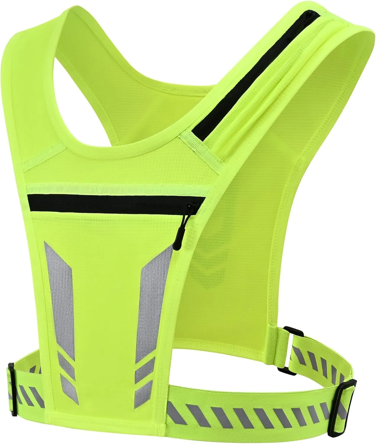 Reflective Vest Chest Phone Holder, Adjustable Hydration Training Workout Gear for Nighttime Running Biking