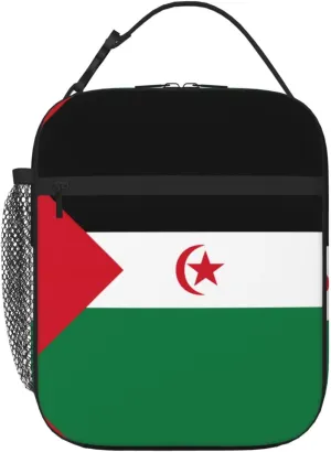 Reusable insulated bag, Flag of Western Sahara cooler tote bag, unisex portable storage bag, lunch bag for work office school travel