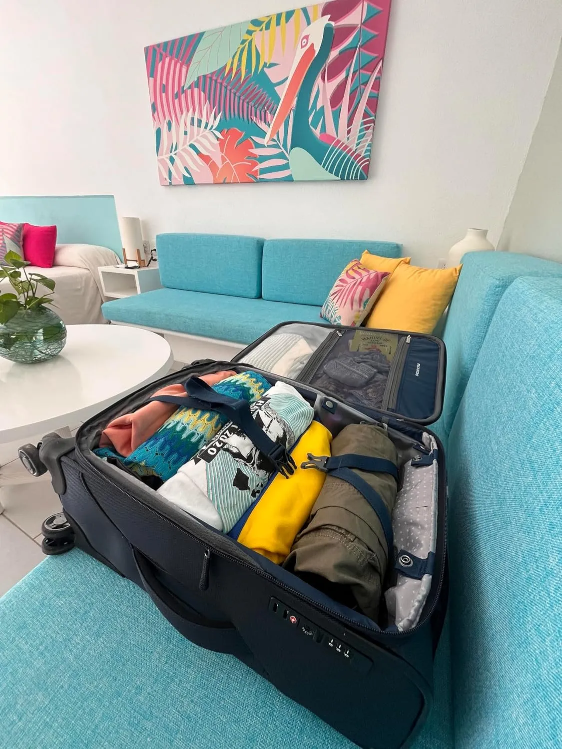 Ricardo Beverly Hills Avalon Softside Medium Check-In Luggage Made with Sustainable 100% Recycled PET (rPET), Lightweight, Eco-Friendly Travel, Expandable, Dual Spinner Wheels, Storm Blue, 24-inch