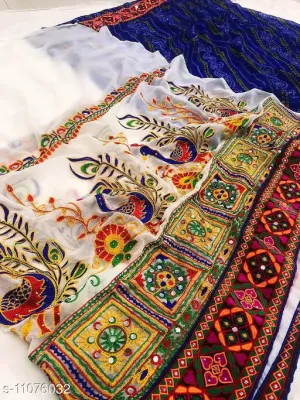 Riva enterprise womens arrivals festival Bandhani pallu embroidred saree