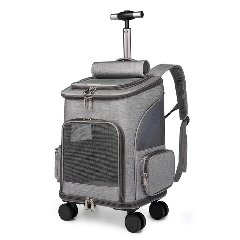 Rolling Pet Backpack with Wheels for Travel