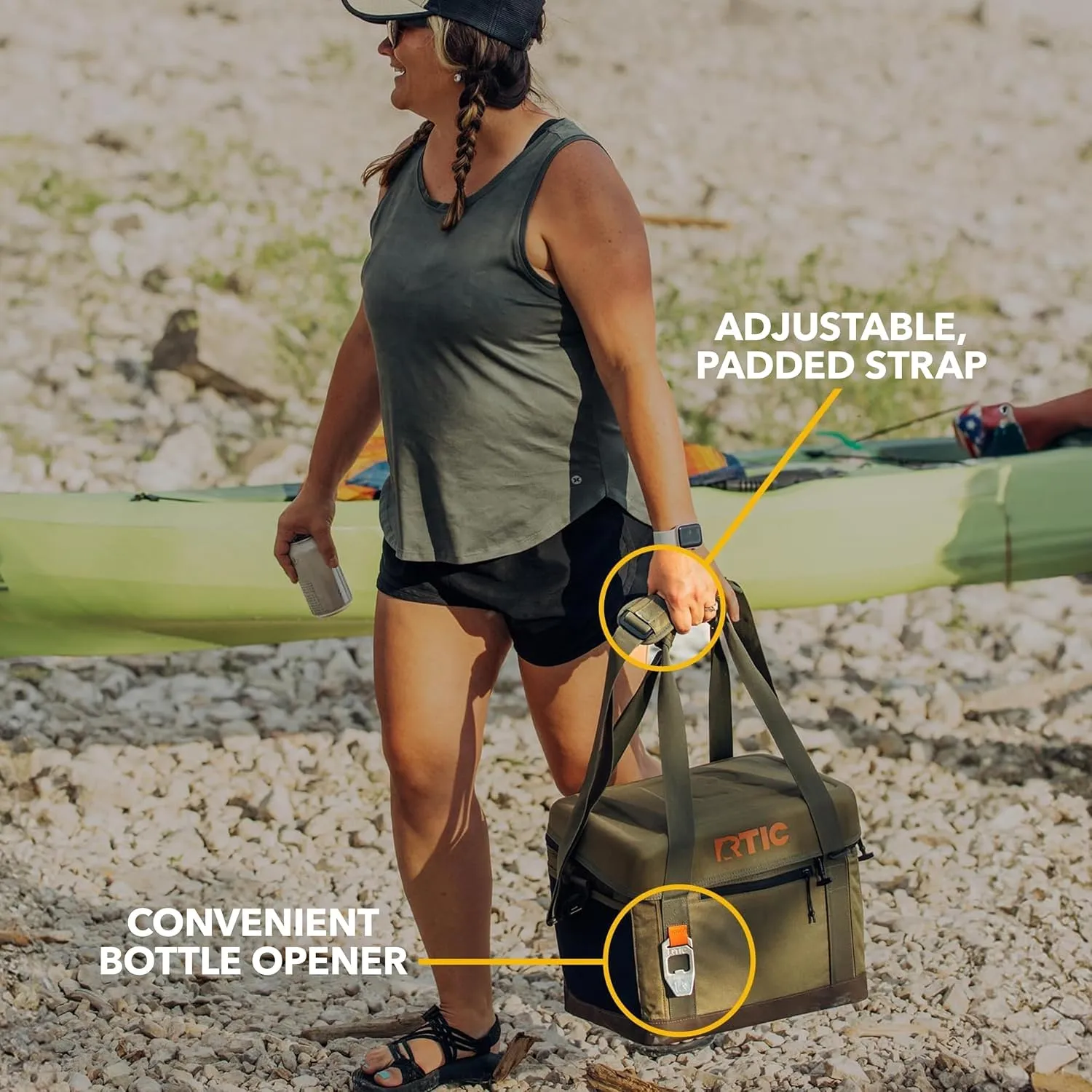 RTIC 28 Can Everyday Cooler, Soft Sided Portable Insulated Cooling for Lunch, Beach, Drink, Beverage, Travel, Camping, Picnic, for Men and Women