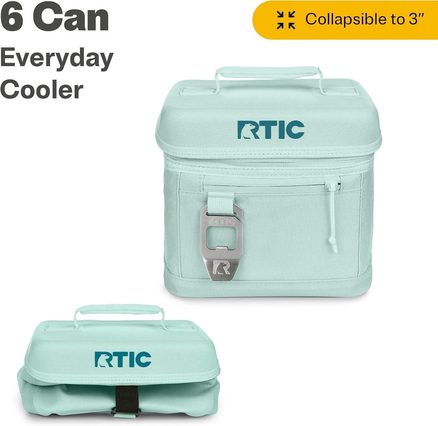 RTIC 6 Can Everyday Cooler, Soft Sided Portable Insulated Cooling for Lunch, Beach, Drink, Beverage, Travel, Camping, Picnic, for Men and Women