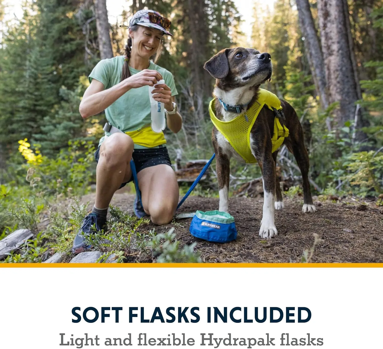 Ruffwear, Trail Runner Running Vest, with Hydration Bladder, Blue Pool, Small