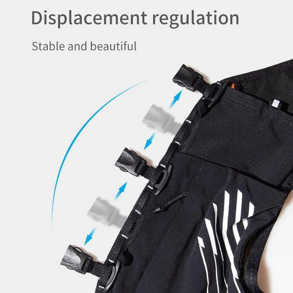 Running Hydration Vest 10L Large Capacity & Fits 6.8 inch Phones,Hydration Backpack for Trail Running,Hiking,Cycling (Black White with 2*500ML,M)