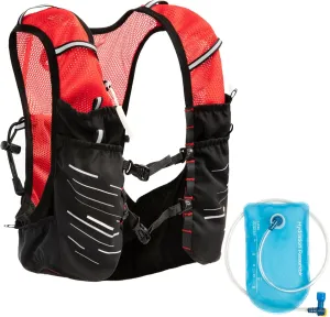 Running Hydration Vest 1L Reflective Hydration Backpack Lightweight Running Water Vest with Adjustable Chest Straps Breathable Pack with Pockets for Marathon Hiking Cycling