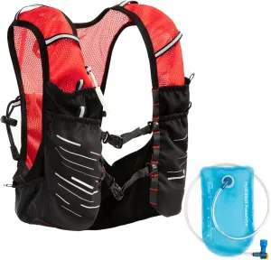 Running Hydration Vest 1L Reflective Hydration Backpack Lightweight Running Water Vest with Adjustable Chest Straps Breathable Pack with Pockets for Marathon Hiking Cycling
