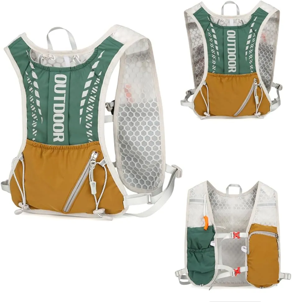 Running Hydration Vest Backpack, Lightweight Running Vest Waterproof Water Bladder Daypack Breathable Outdoors Hydration Pack for Hiking Trail Running