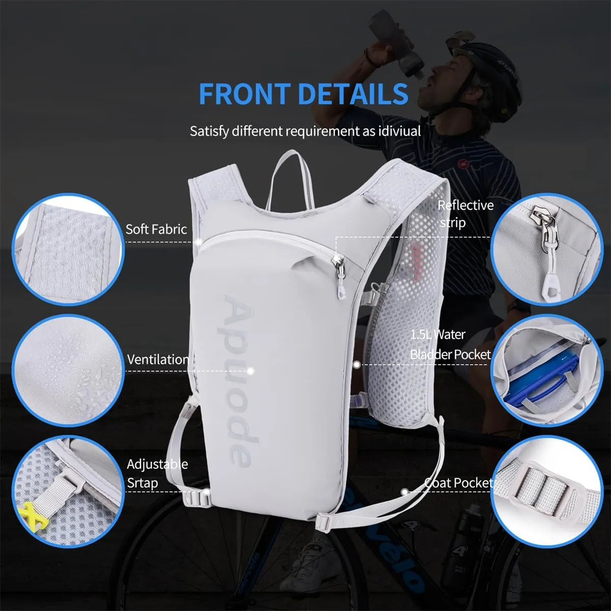 Running Hydration Vest Backpack,Lightweight Insulated Pack Daypack for Hiking Trail Running Cycling Race Marathon for Women Men