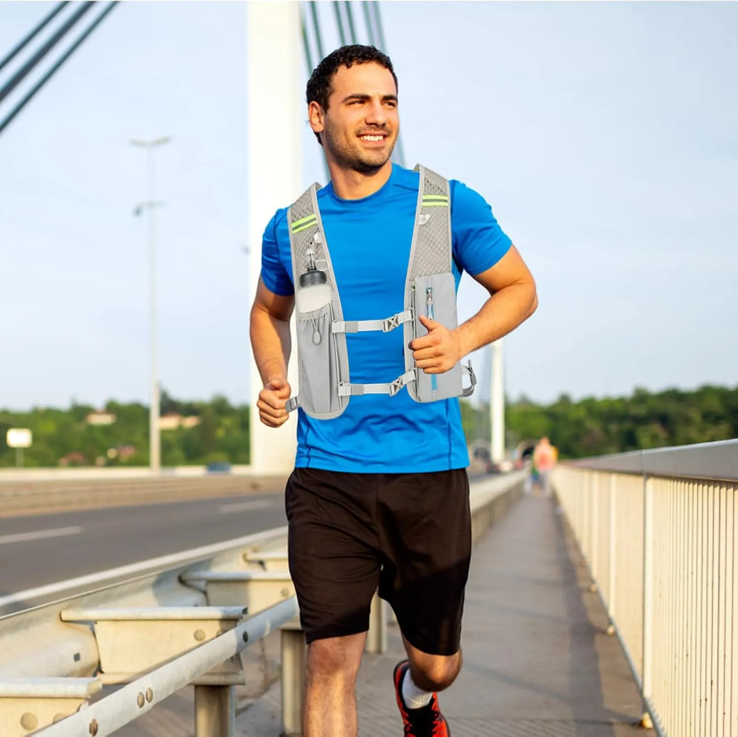 Running Hydration Vest, Hydration Pack, Hiking Fitness Bag, 500ml, Slim-Fit Ergonomic Design, Lightweight Construction, Ideal for Running, Cycling, Hiking