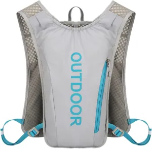 Running Hydration Vest, Water Backpack, Lightweight Outdoor Gear, 36x21x8cm for Reflective Safety Strips, Adjustable Fit, Unisex Trail Running and Hiking